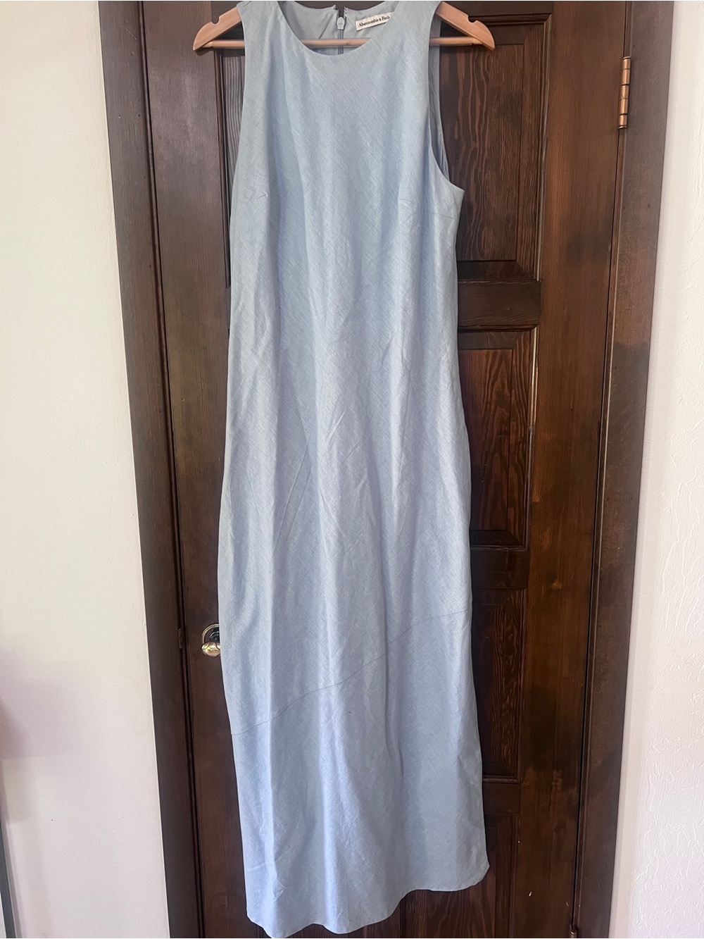 Abercrombie high neck linen blend maxi dress